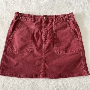 American Eagle Outfitters Dark Rose Burgundy Corduroy Mini Skirt